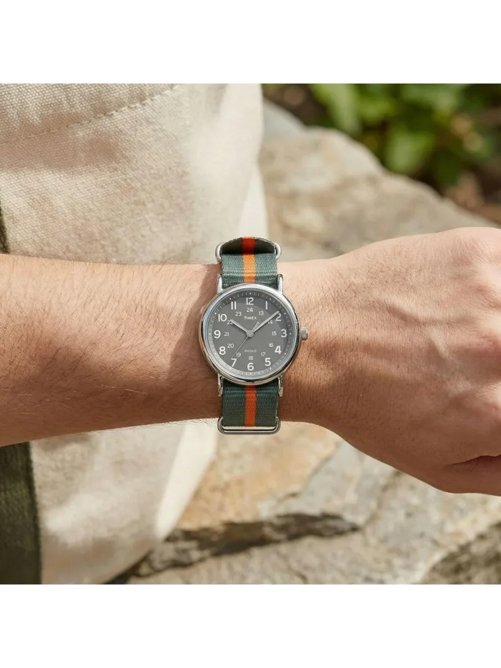 Unisex All Grey Analog Quartz Nylon Fabric Slip Strap Adjustable Durable Watch